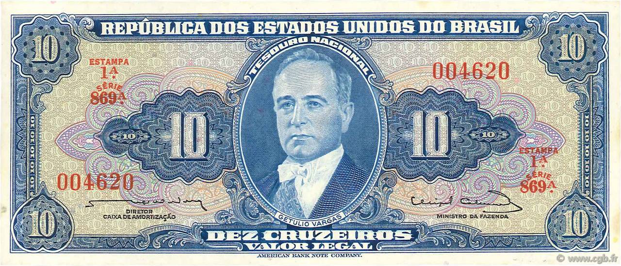 10 Cruzeiros BRÉSIL  1963 P.167b SPL