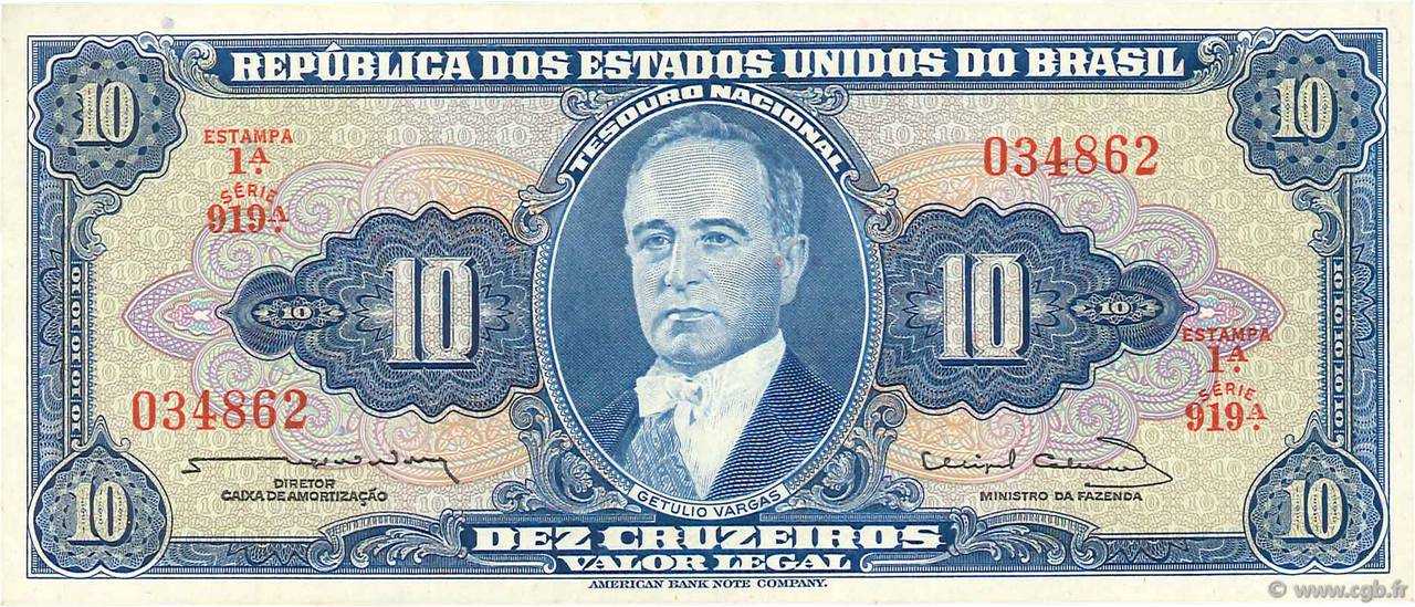 10 Cruzeiros BRÉSIL  1963 P.167b NEUF