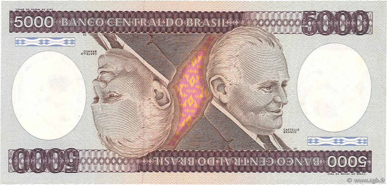 5000 Cruzeiros BRÉSIL  1985 P.202d pr.NEUF