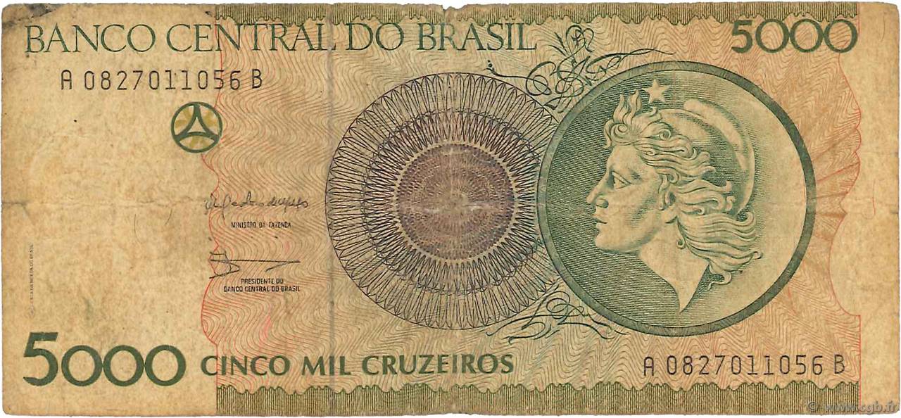 5000 Cruzeiros BRÉSIL  1990 P.227a B