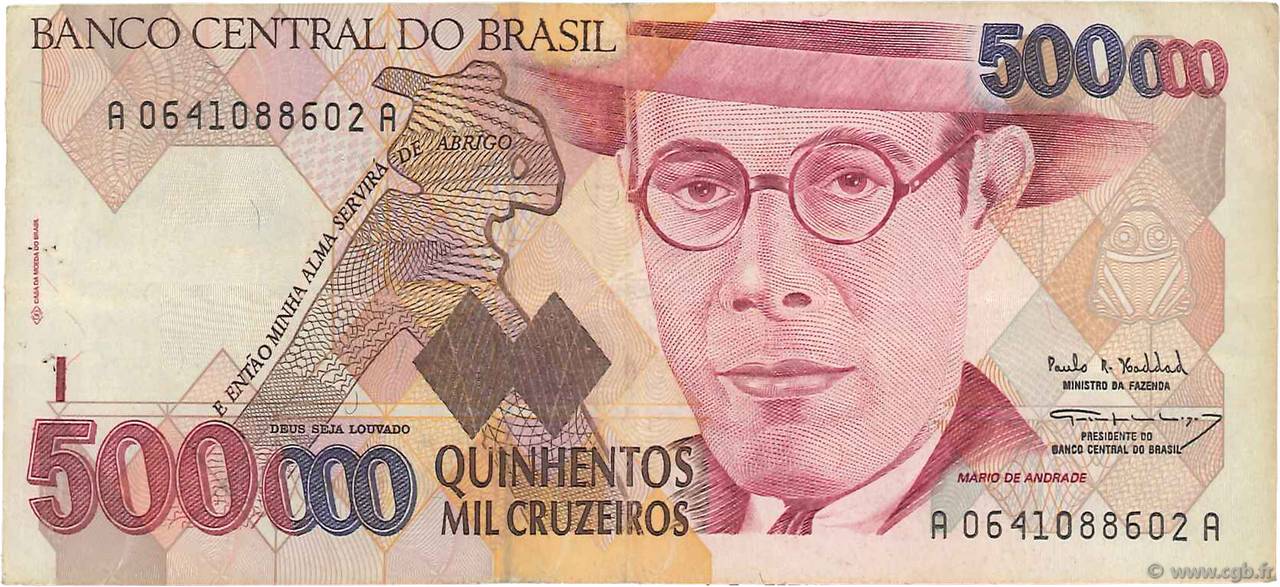 500000 Cruzeiros BRÉSIL 1993 P.236a TTB