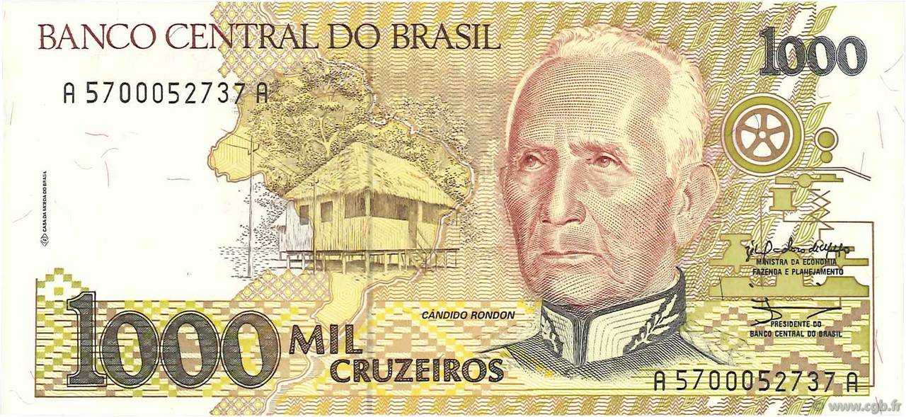 1000 Cruzeiros BRÉSIL  1990 P.231a NEUF