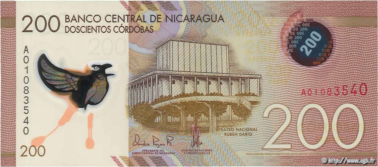 200 Cordobas NICARAGUA  2014 P.213a UNC
