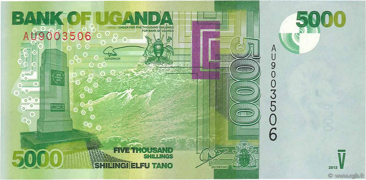 5000 Shillings OUGANDA  2013 P.51c NEUF