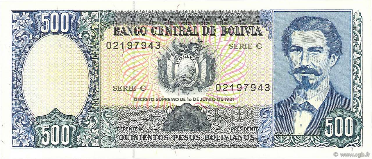 500 Pesos Bolivianos BOLIVIA  1981 P.166a UNC