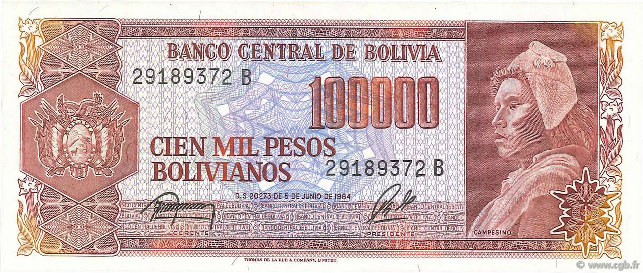 10 Centavos sur 50000 Pesos Bolivianos BOLIVIE  1987 P.196A NEUF