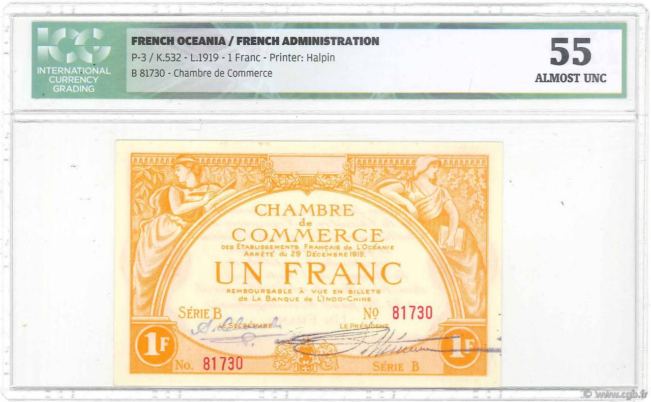 1 Franc OCÉANIE  1919 P.03b SUP