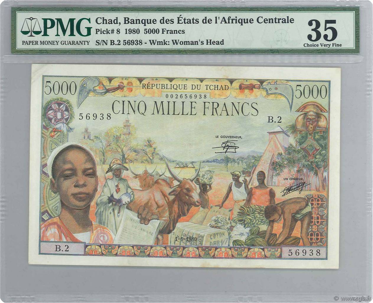 5000 Francs TCHAD  1980 P.08 TTB+