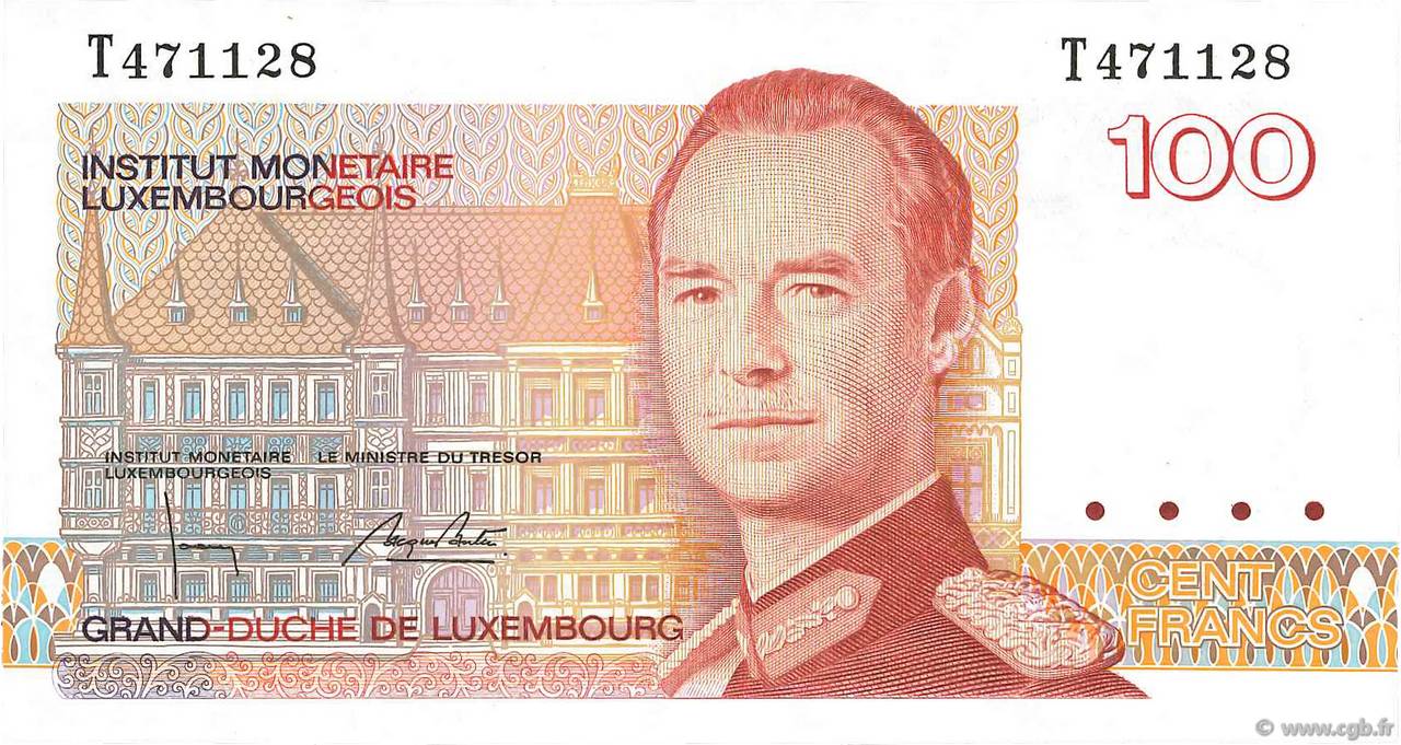 100 Francs LUXEMBOURG  1986 P.58b NEUF