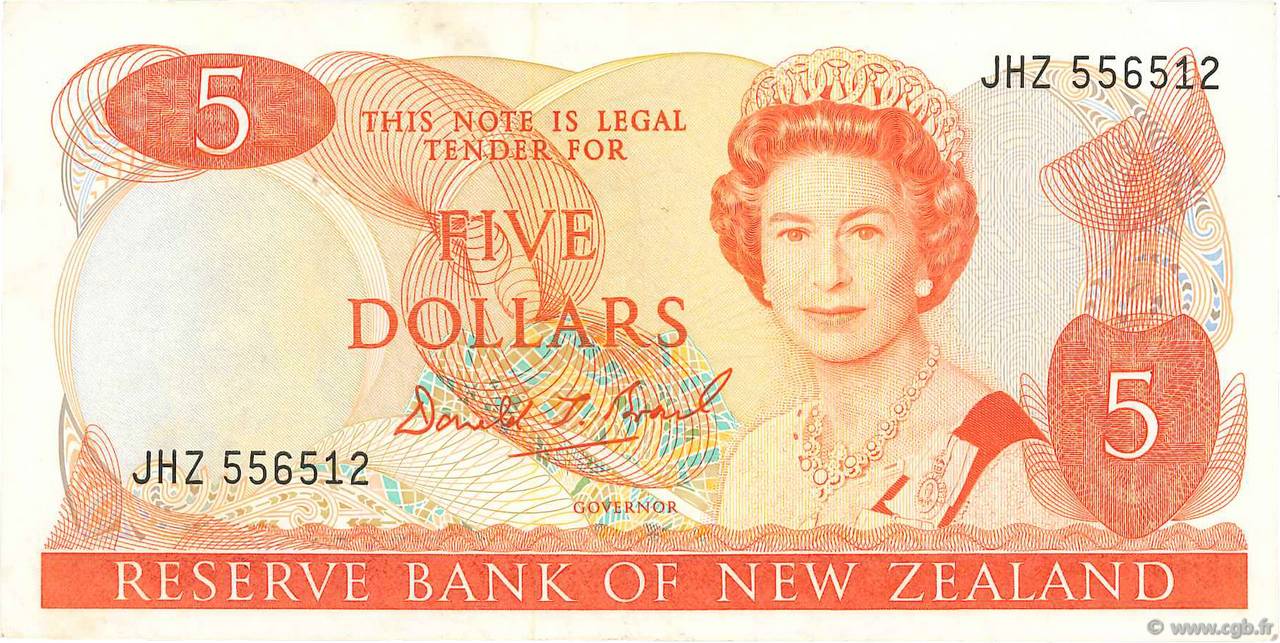 5 Dollars NOUVELLE-ZÉLANDE  1988 P.171c TTB