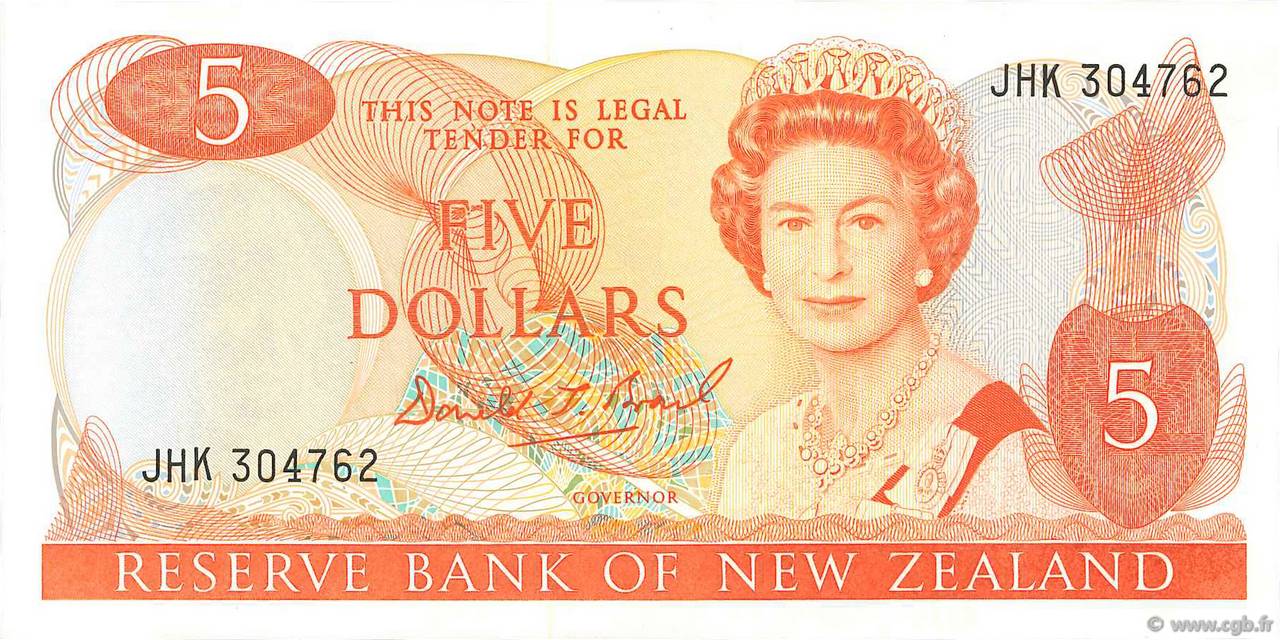 5 Dollars NOUVELLE-ZÉLANDE  1988 P.171c SPL