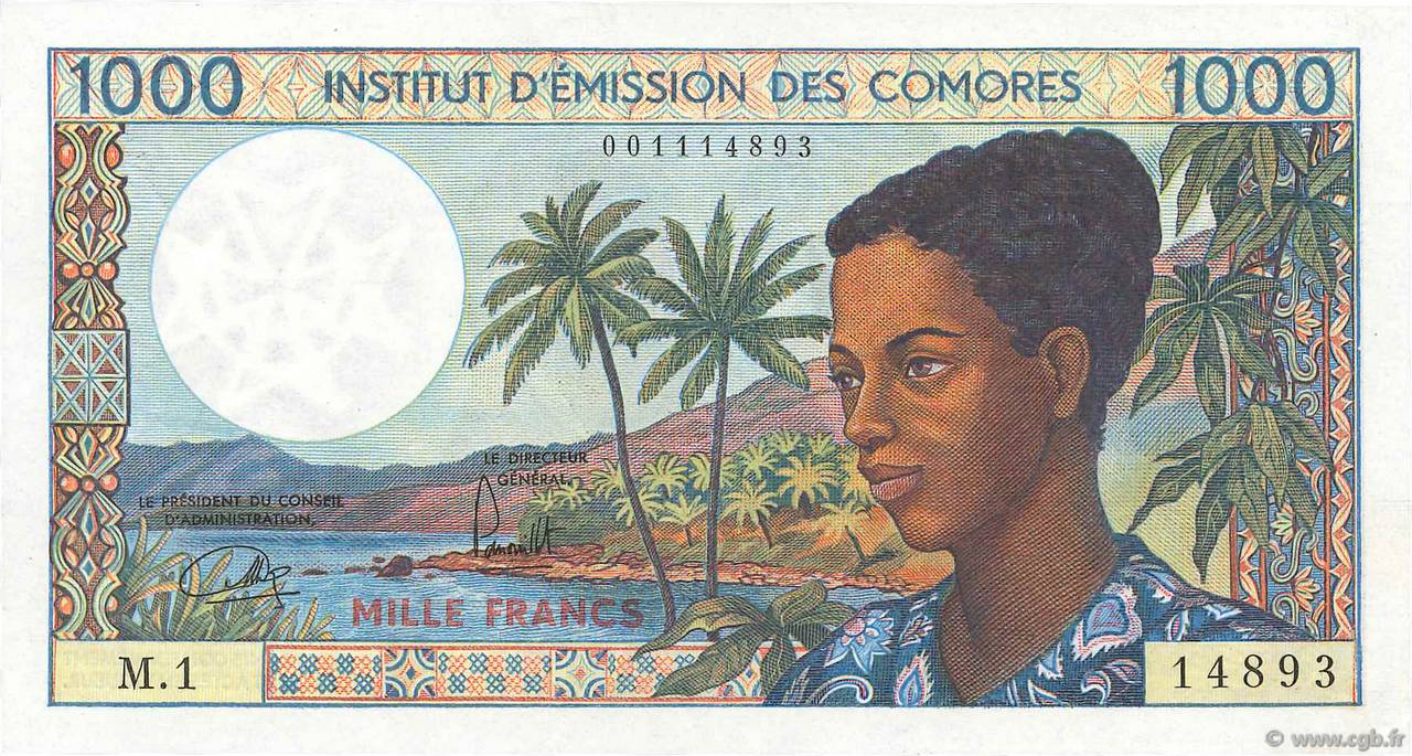 1000 Francs COMORES  1976 P.08a SPL