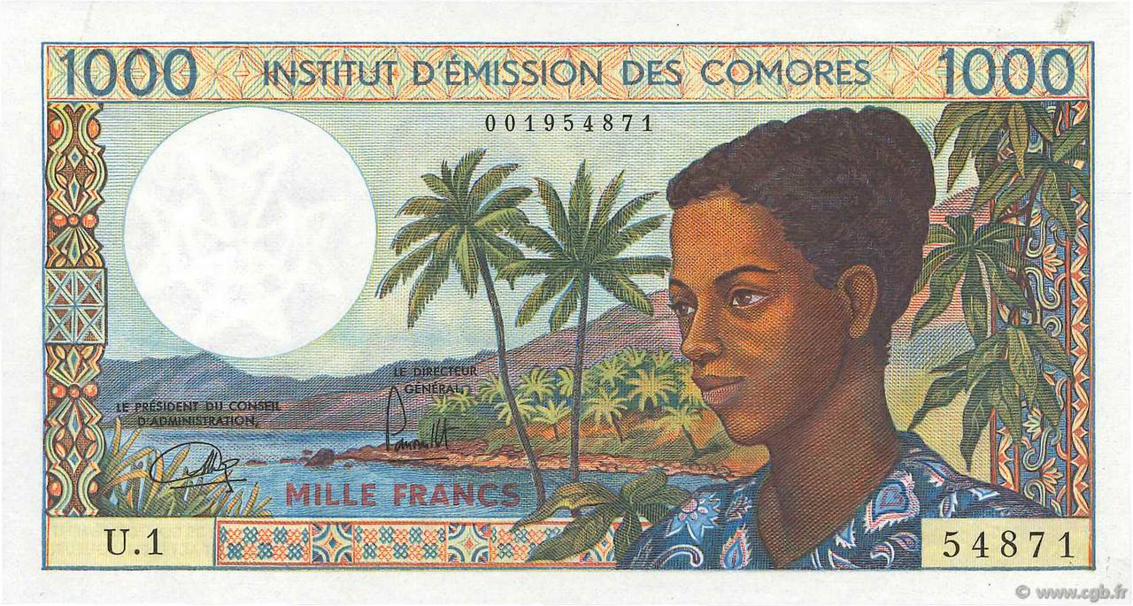 1000 Francs COMORES  1976 P.08a NEUF