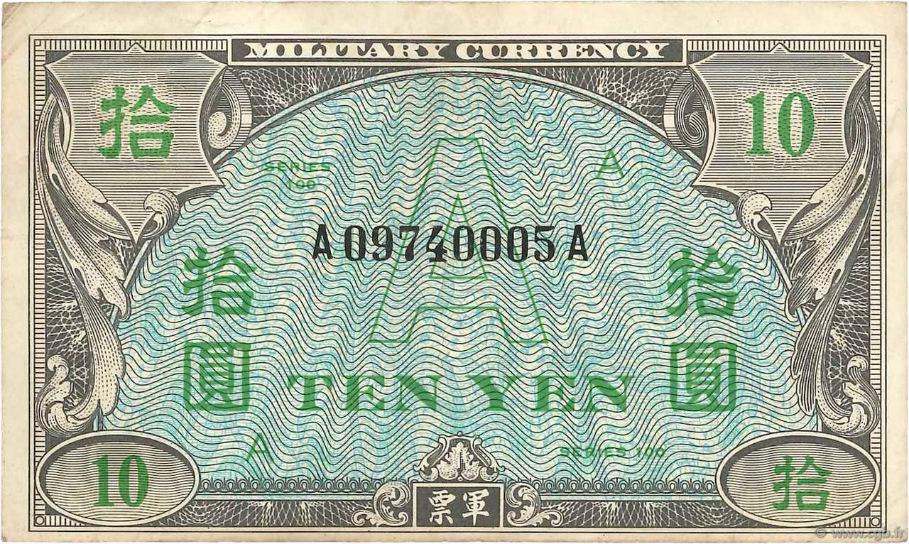 10 Yen JAPON  1945 P.070 pr.TTB