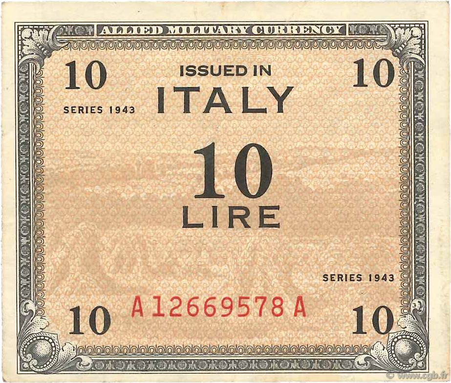 10 Lire ITALIE  1943 PM.13a TTB
