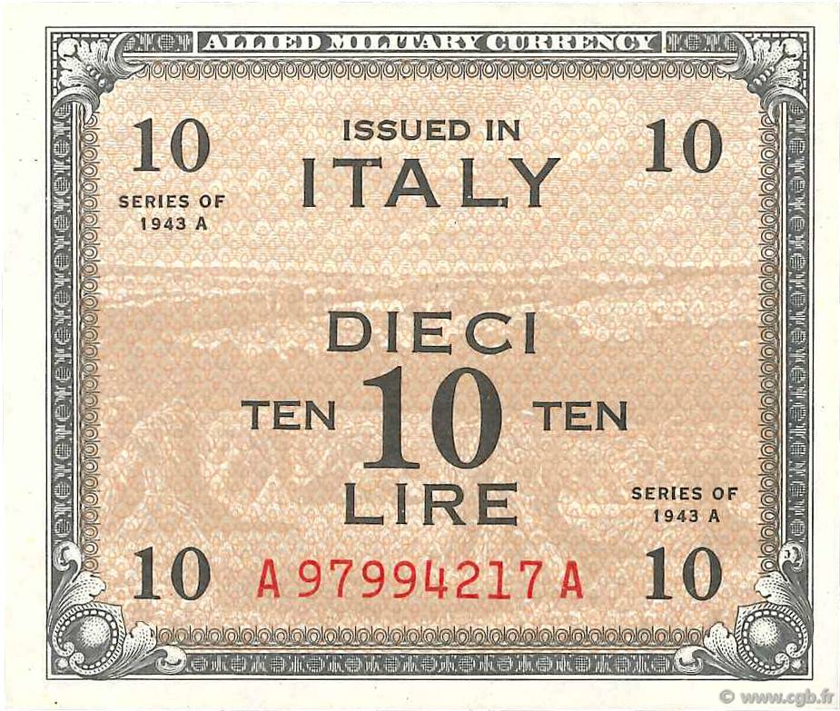 10 Lire ITALIE  1943 PM.19a pr.NEUF