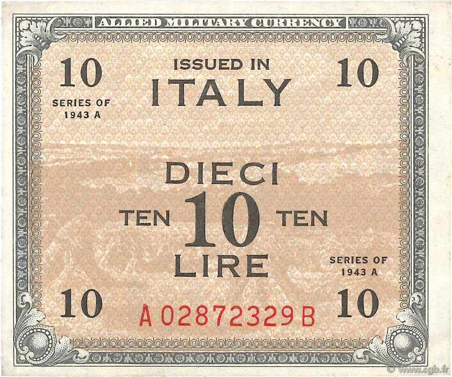 10 Lire ITALIE  1943 PM.19b SPL