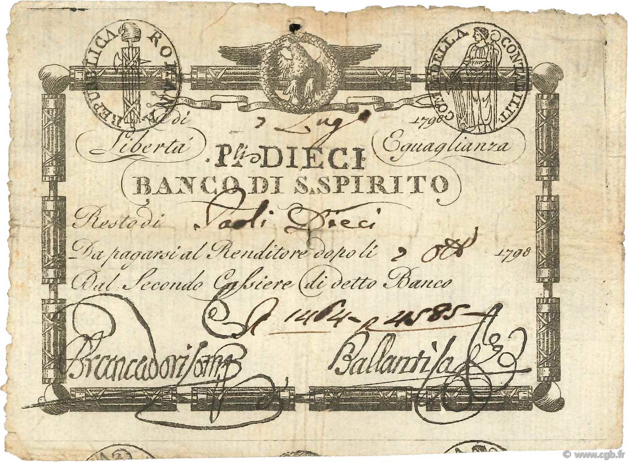 10 Paoli ITALY  1798 PS.525 F