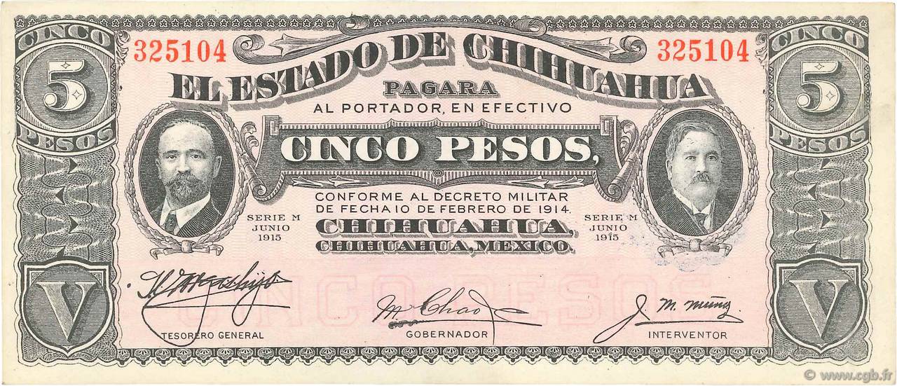 5 Pesos MEXIQUE  1915 PS.0532A SUP+