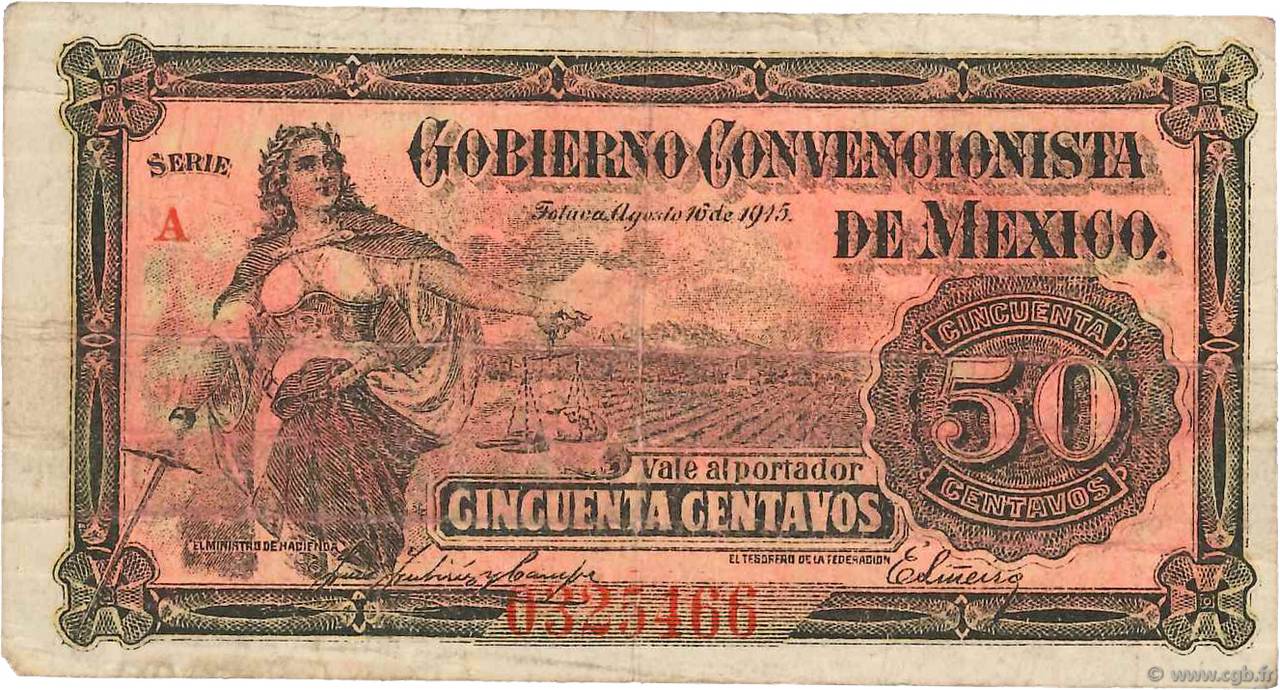 50 Centavos MEXIQUE Toluca 1915 PS.0882 TB