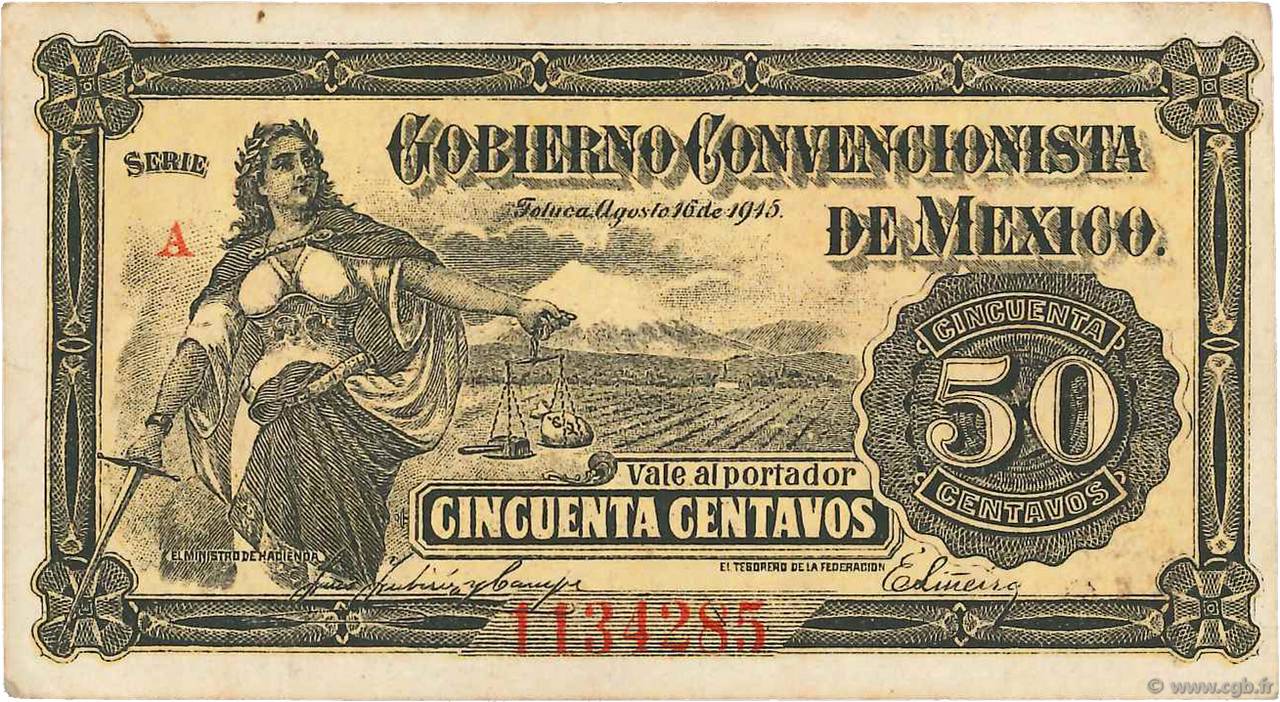 50 Centavos MEXIQUE Toluca 1915 PS.0882 TTB