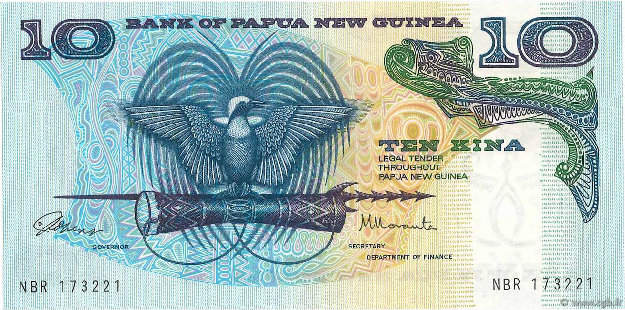 10 Kina PAPUA NUOVA GUINEA  1985 P.07 FDC