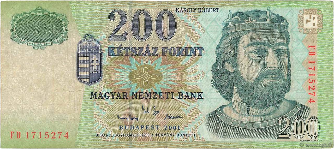 200 Forint HONGRIE  2001 P.187a TB