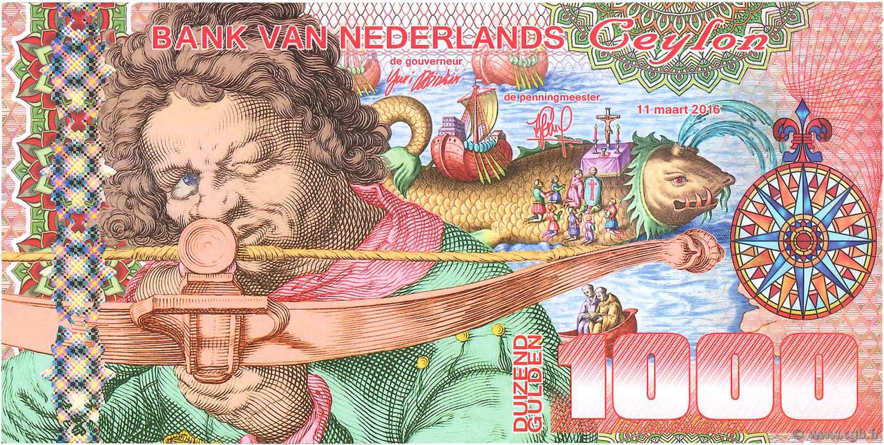 1000 Gulden NETHERLANDS  2016 P.- UNC