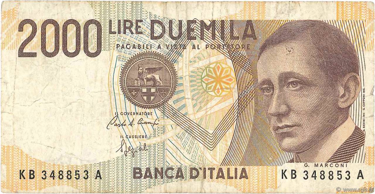 2000 Lire ITALIE  1990 P.115 TB