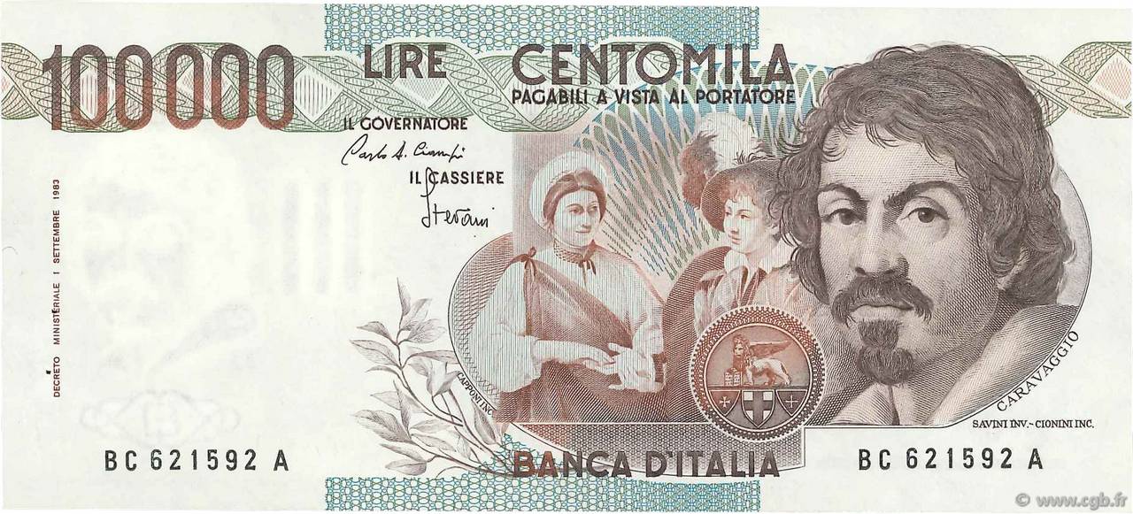 100000 Lire ITALIE  1983 P.110a SPL