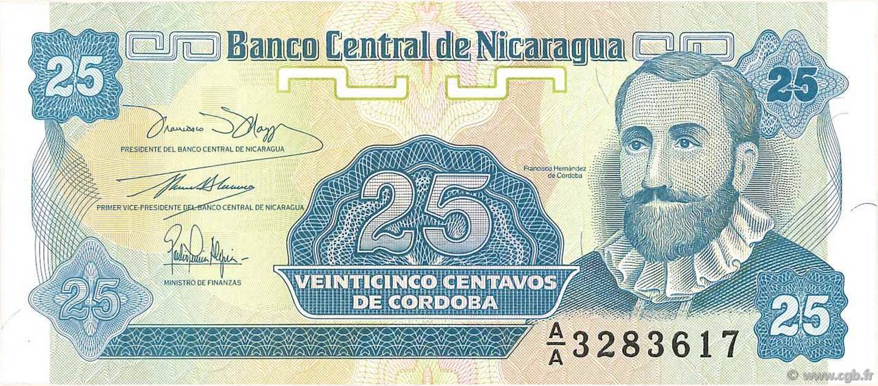 25 Centavos NICARAGUA  1991 P.170a UNC