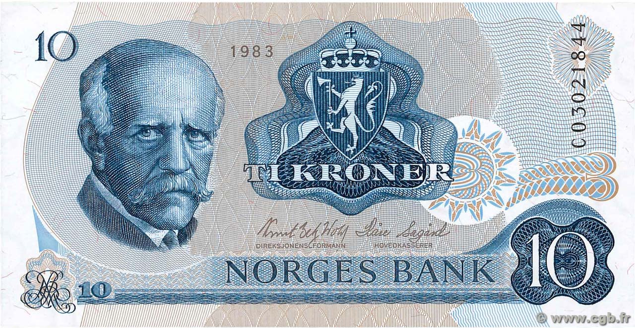 10 Kroner NORWAY  1983 P.36c UNC
