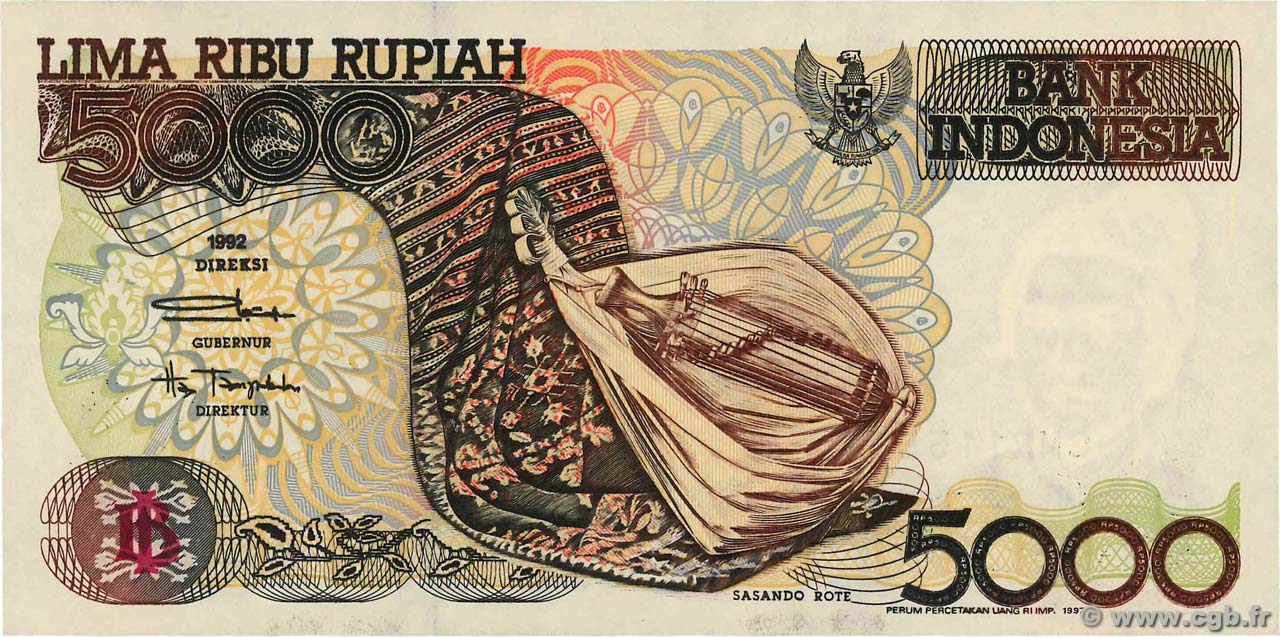 5000 Rupiah INDONESIA  1997 P.130f FDC