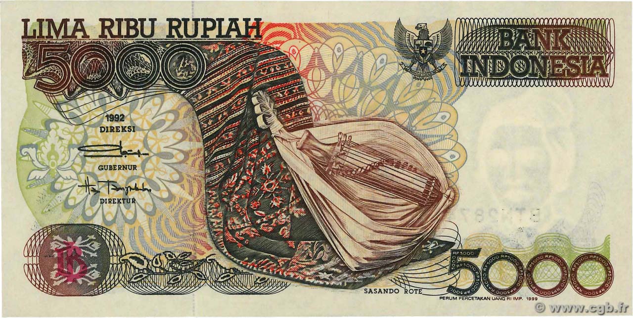 5000 Rupiah INDONESIA  1999 P.130h UNC