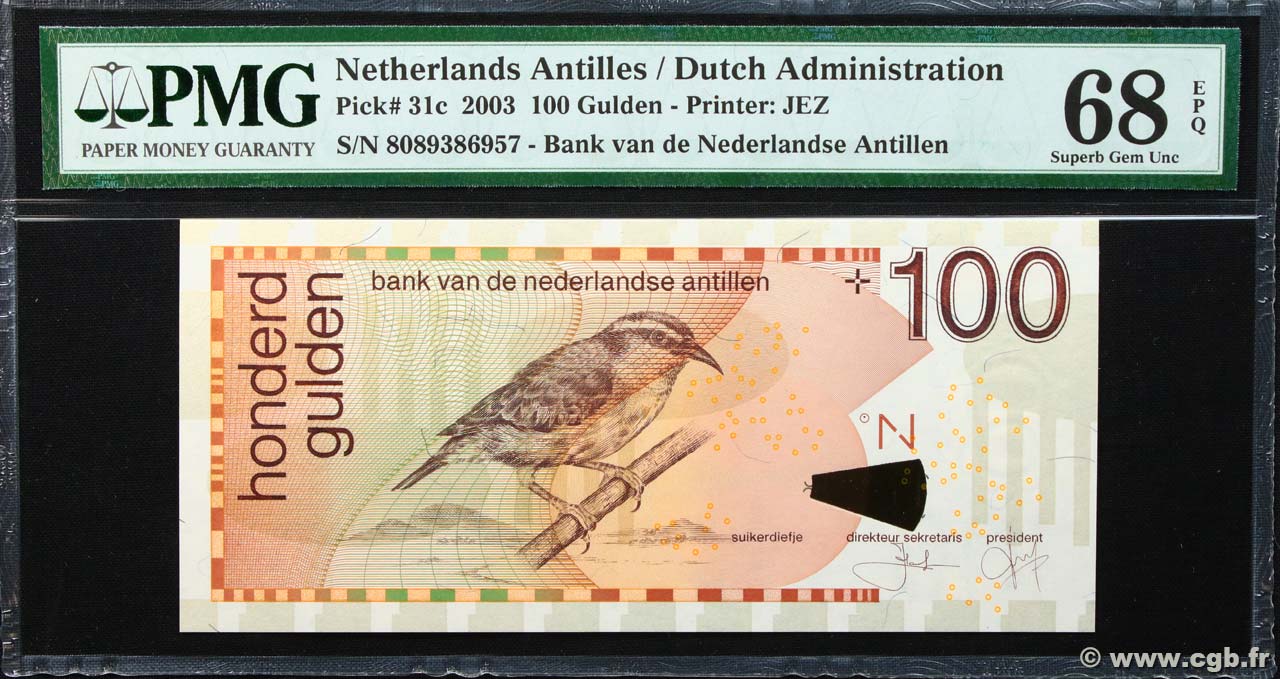 100 Gulden ANTILLES NÉERLANDAISES 2003 P.31c NEUF