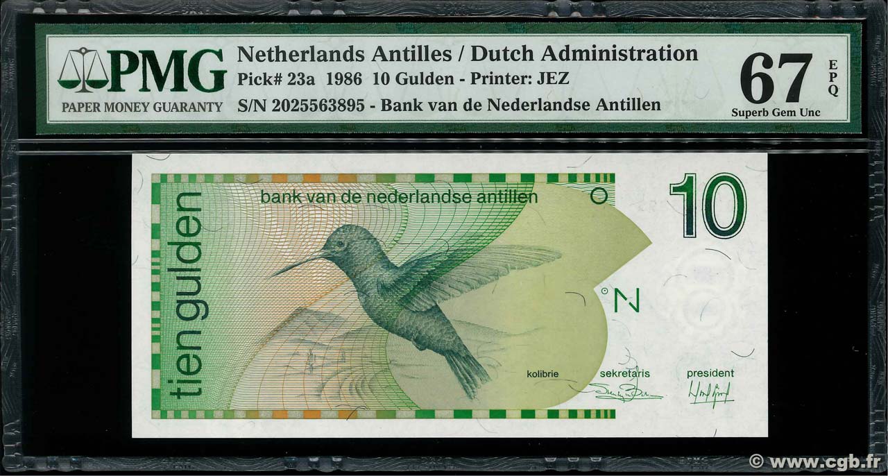 10 Gulden ANTILLES NÉERLANDAISES 1986 P.23a NEUF