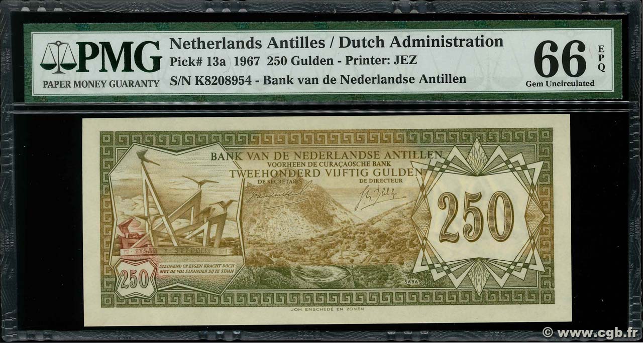 Gulden Netherlands Antilles P A B Banknotes