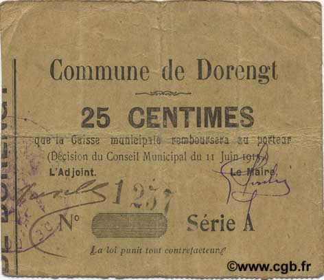 25 Centimes FRANCE régionalisme et divers  1915 JP.02-0597 TTB