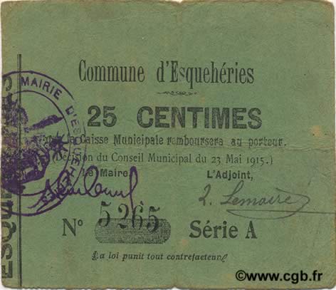 25 Centimes FRANCE régionalisme et divers  1915 JP.02-0652 TTB
