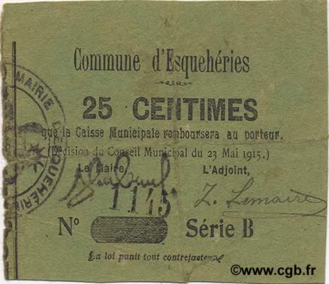 25 Centimes FRANCE régionalisme et divers  1915 JP.02-0654 TB