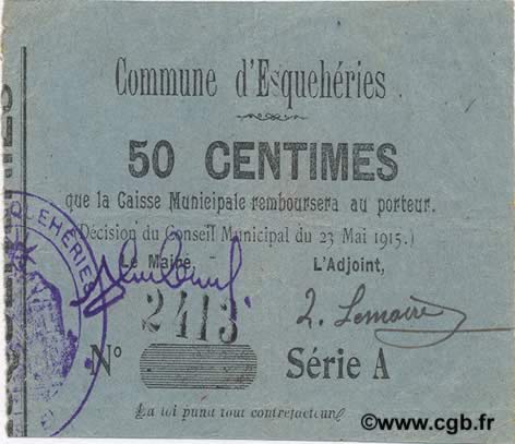 50 Centimes FRANCE regionalism and miscellaneous  1915 JP.02-0655 XF