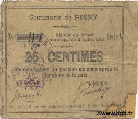 25 Centimes FRANCE régionalisme et divers  1915 JP.02-0832 B