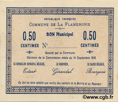 50 Centimes FRANCE régionalisme et divers  1915 JP.02-0844 pr.NEUF