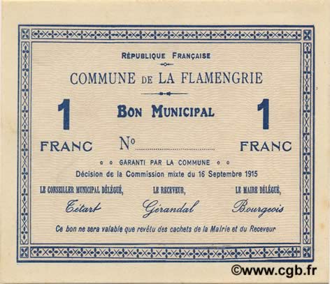 1 Franc FRANCE régionalisme et divers  1915 JP.02-0845 pr.NEUF