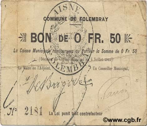 50 Centimes FRANCE régionalisme et divers  1915 JP.02-0922 TB