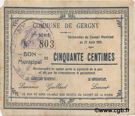 50 Centimes FRANCE régionalisme et divers  1915 JP.02-1041 TTB