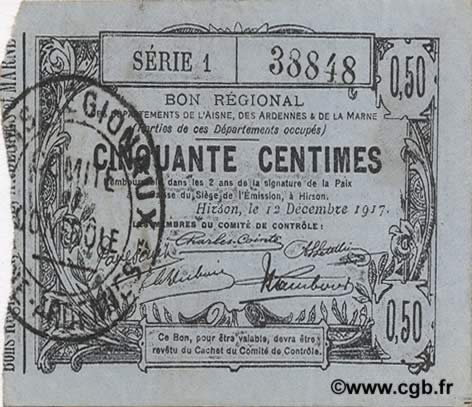 50 Centimes FRANCE régionalisme et divers  1917 JP.02-1202 TTB+