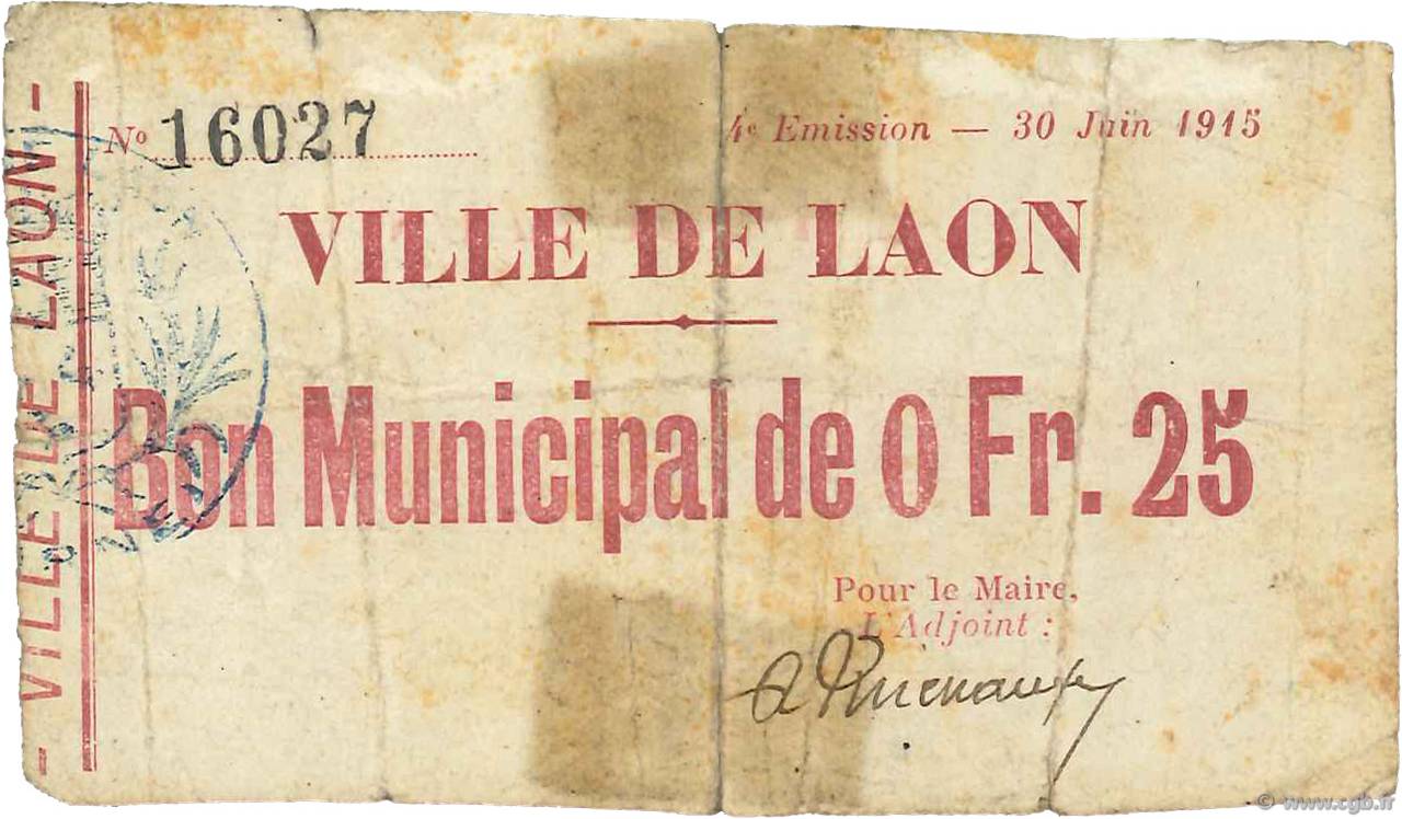 25 Centimes FRANCE régionalisme et divers  1915 JP.02-1282 TB