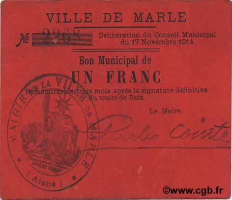 1 Franc FRANCE régionalisme et divers  1914 JP.02-1439 SUP