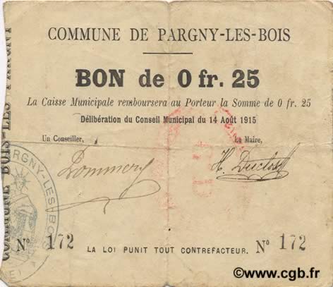 25 Centimes FRANCE régionalisme et divers  1915 JP.02-1742 TTB